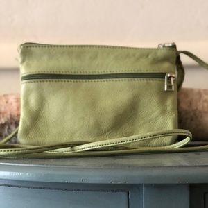 DONATED Green Patent Leather Purse